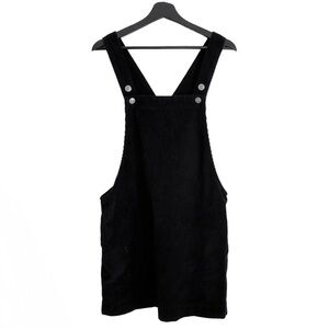 BDG URBAN OUTFITTERS Black Corduroy Overall Mini Dress Pinafore Basic Layering